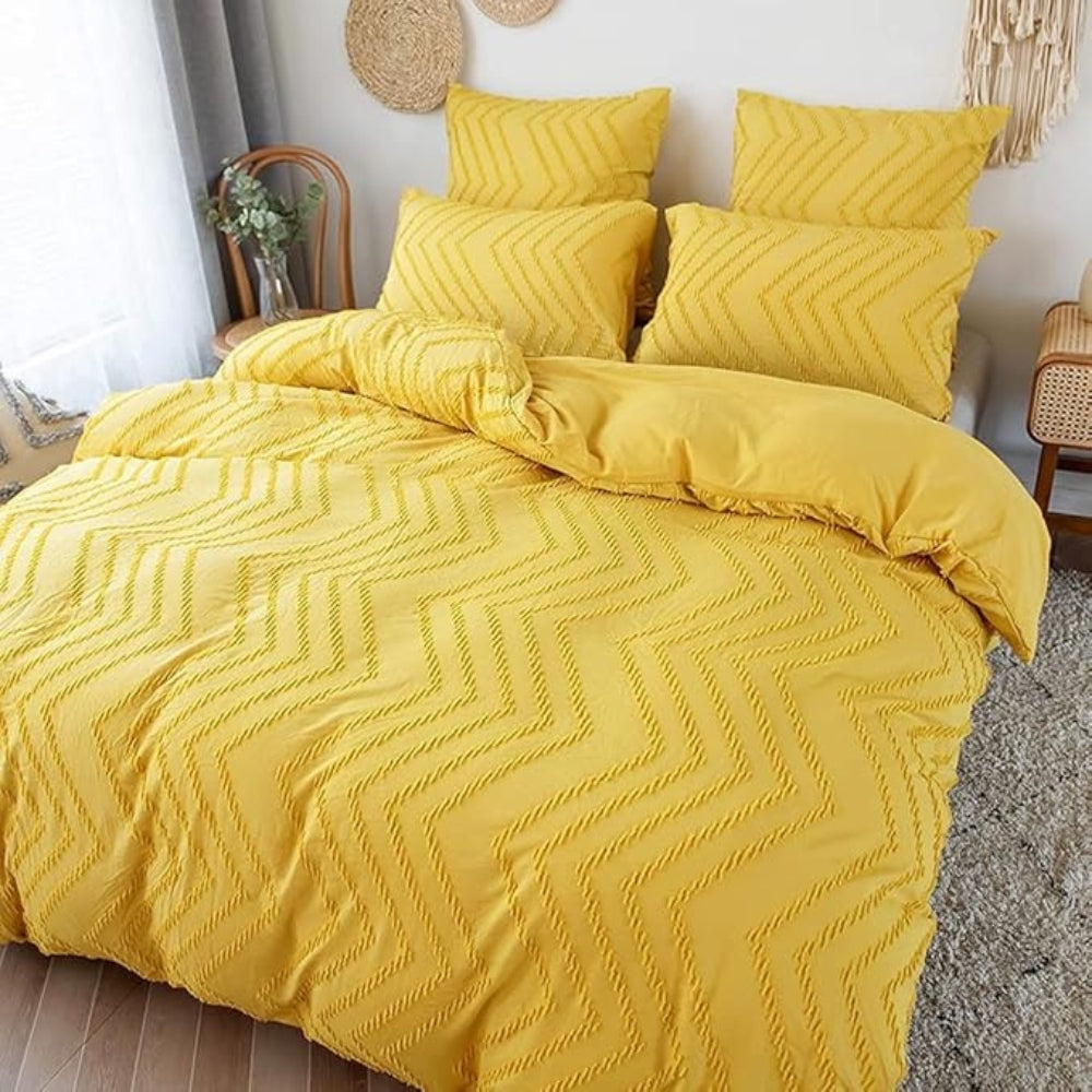 Chevron Plush Quilt Cover Set (3 Pcs) – Soft Warm Textured Bedding
