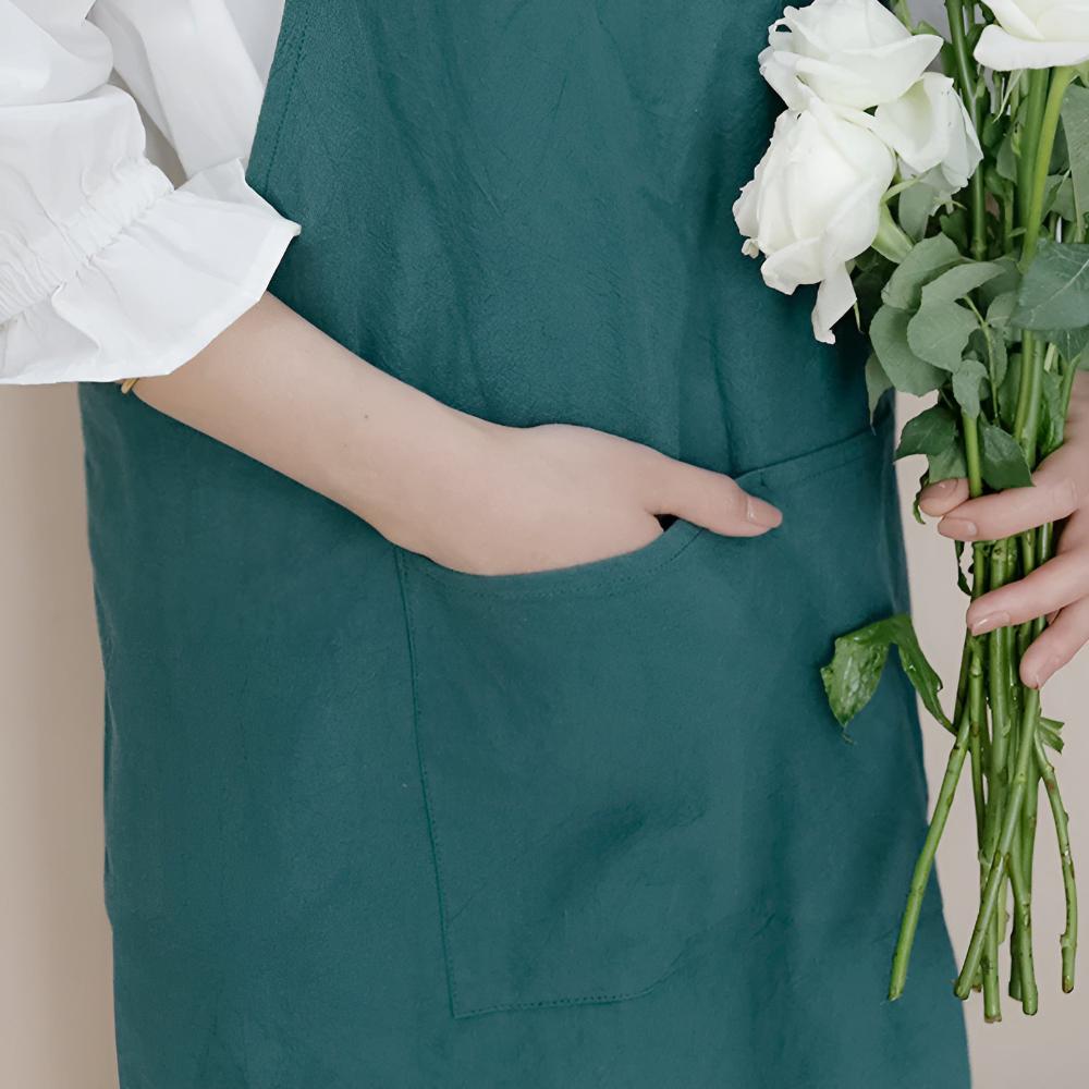 Minimalist Cross-Back Apron – Comfortable Linen-Style Kitchen Apron