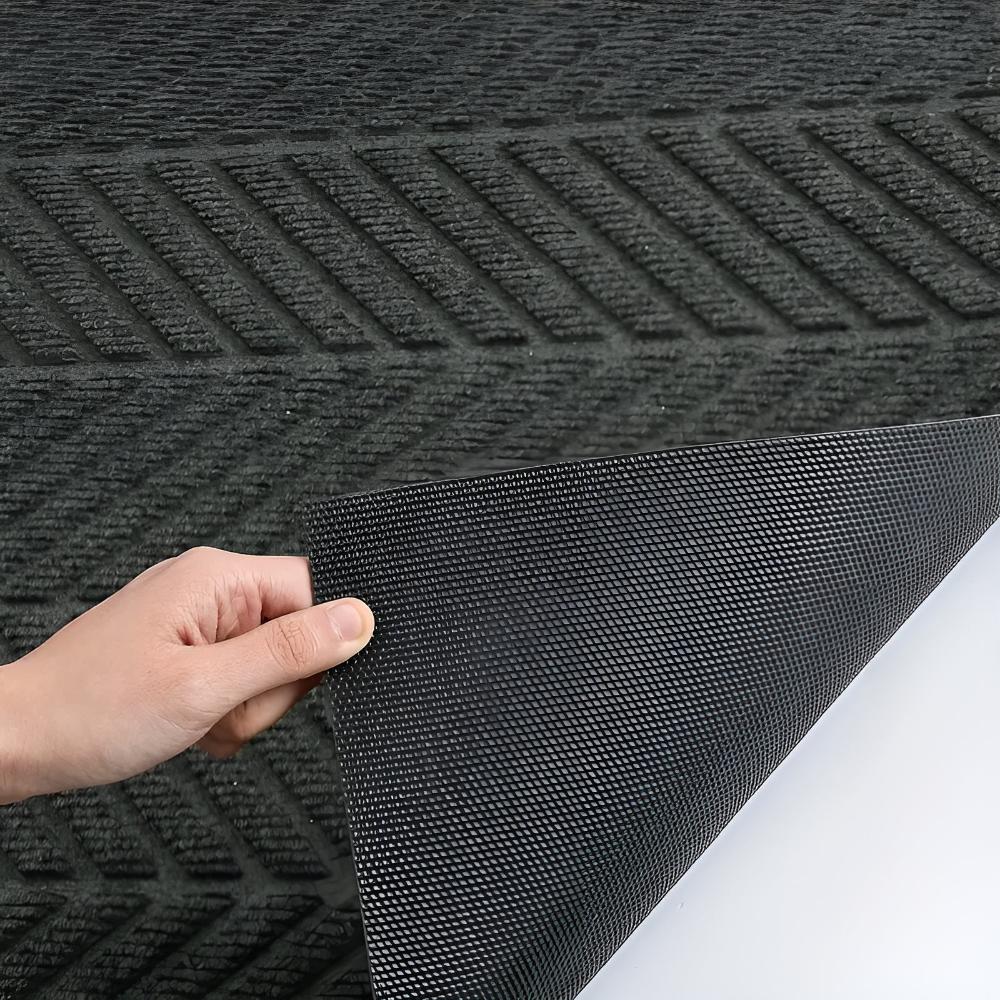 Chevron Ridges Non-Slip Door Mat – Absorbent Scraping Entryway Mat