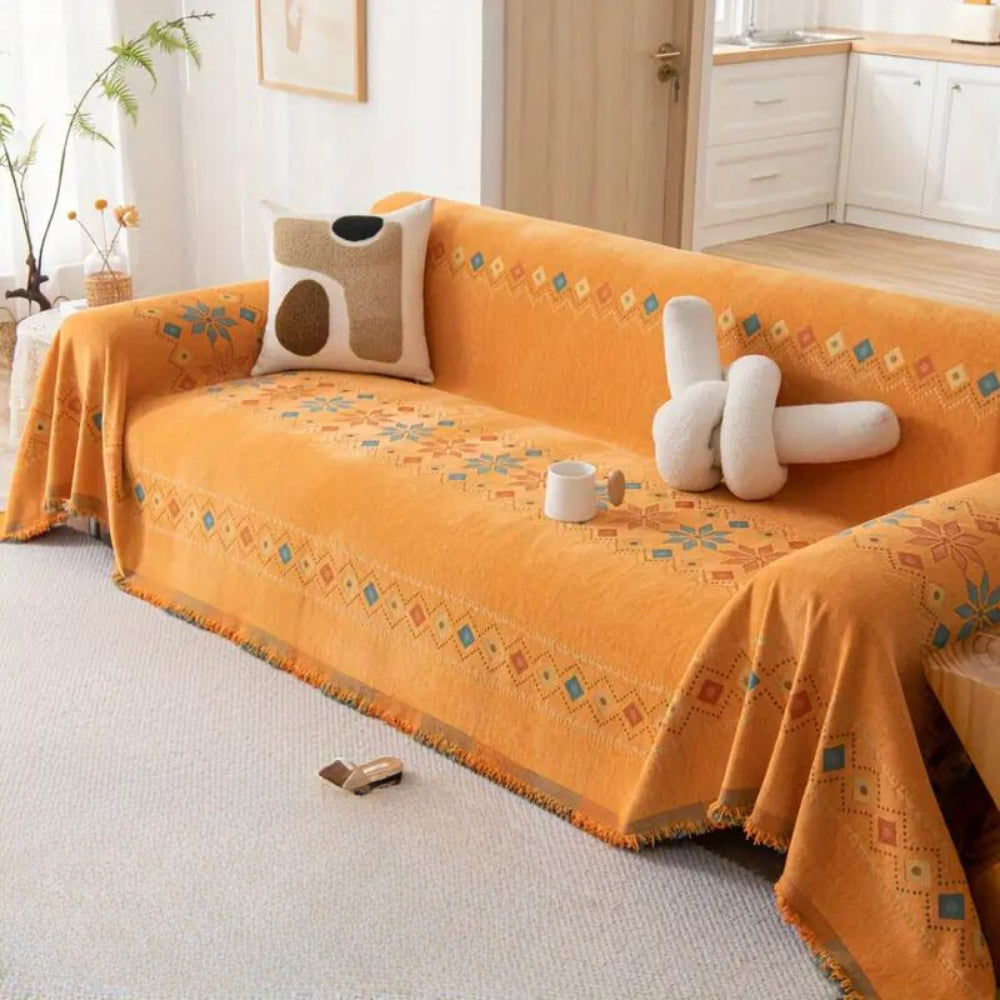 Stylish Boho Sofa Cover – Soft Non-Slip Couch Slipcover