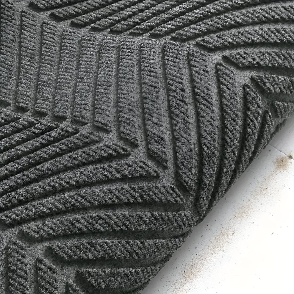 Chevron Ridges Non-Slip Door Mat – Absorbent Scraping Entryway Mat