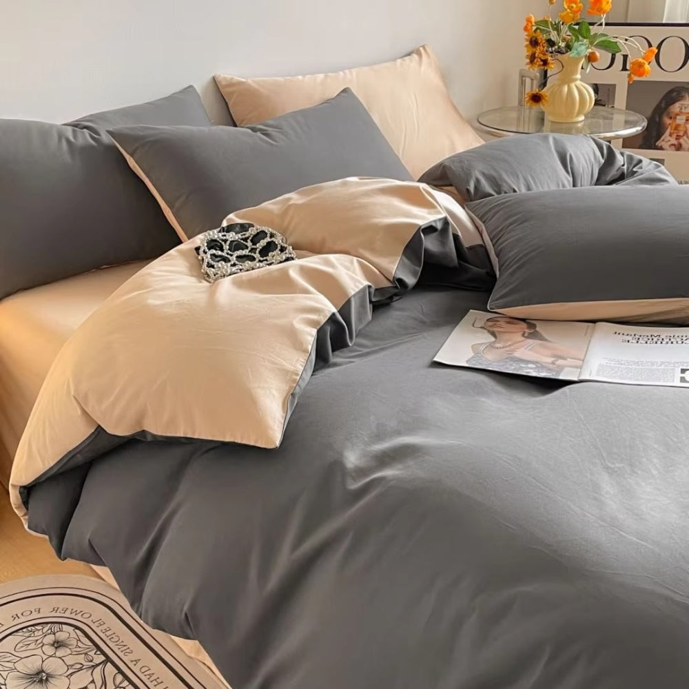Lustova Cotton Duvet Cover Set (3 Pcs) – Soft Breathable Bedding