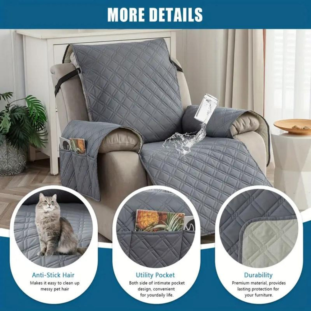 Premium Waterproof Recliner Cover – Non-Slip Washable Chair Slipcover