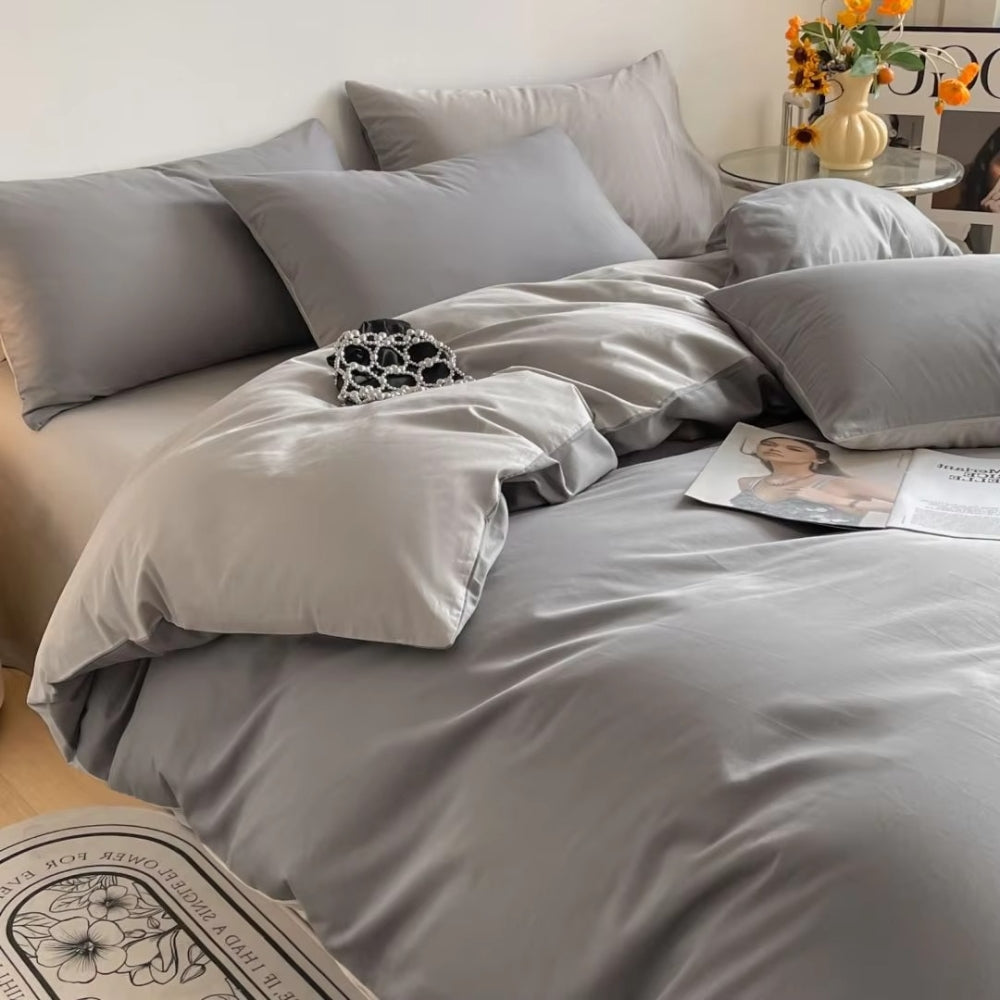 Lustova Cotton Duvet Cover Set (3 Pcs) – Soft Breathable Bedding