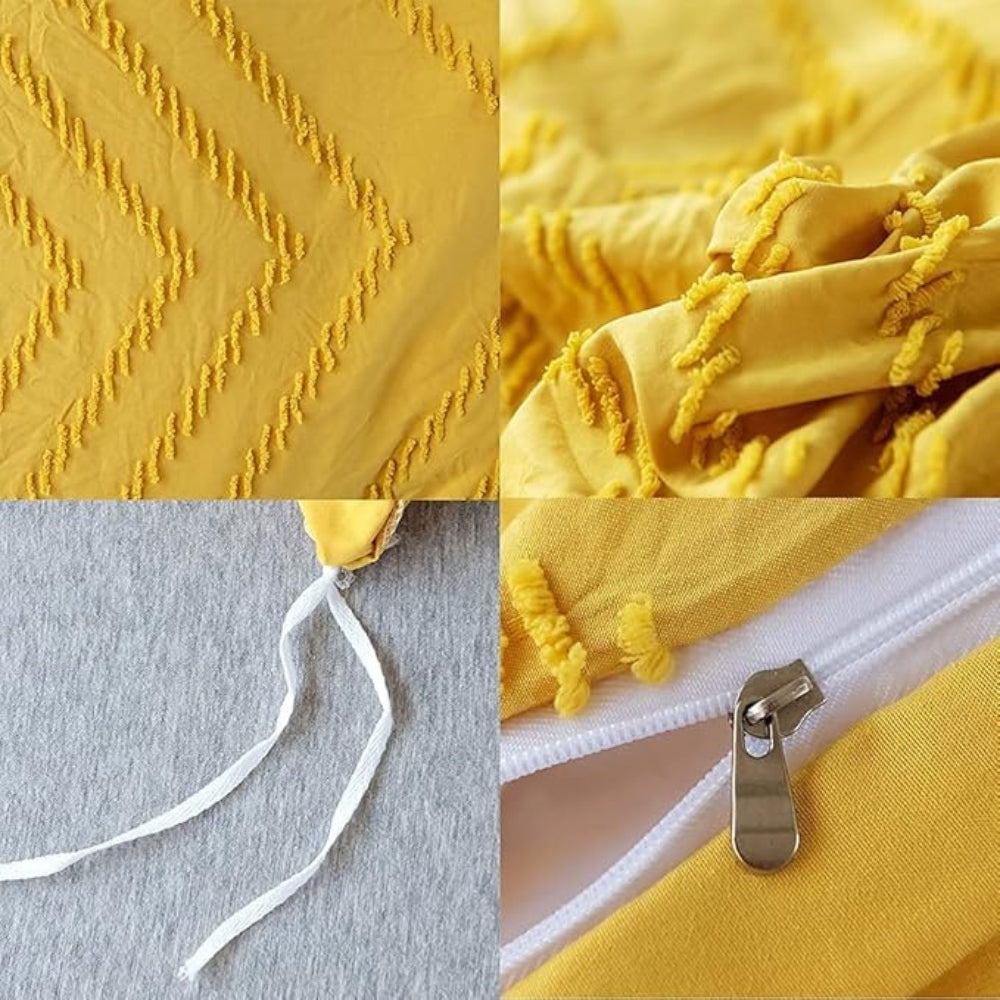 Chevron Plush Quilt Cover Set (3 Pcs) – Soft Warm Textured Bedding