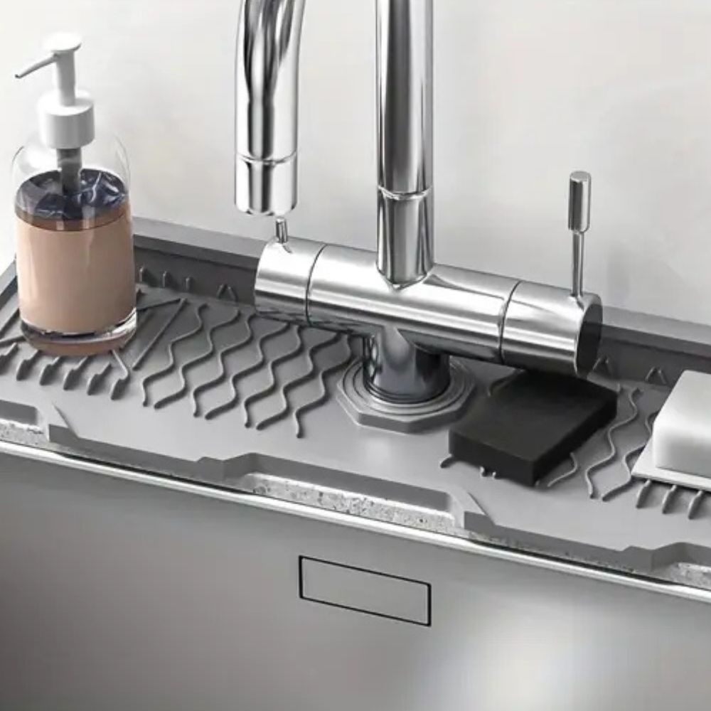 Aqua Slope Rubber Faucet Sink Mat – Draining Splash Guard for Taps