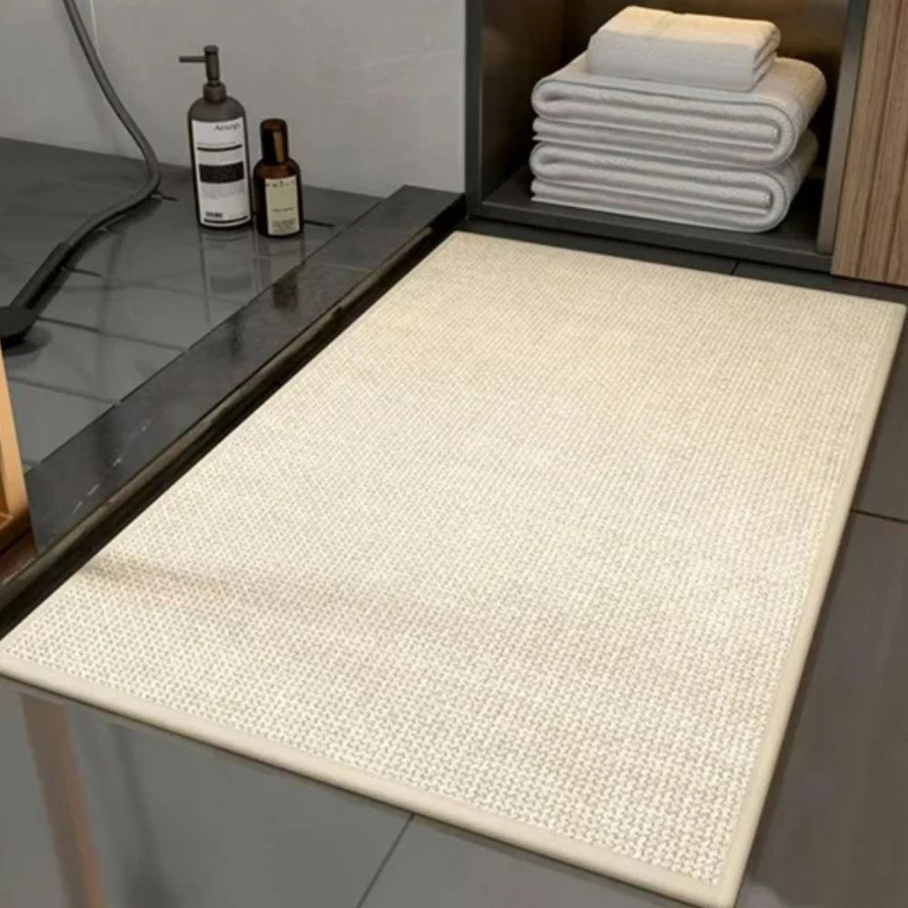 Braided Comfort Non-Slip Bath Mat – Soft Absorbent Woven Bathroom Rug