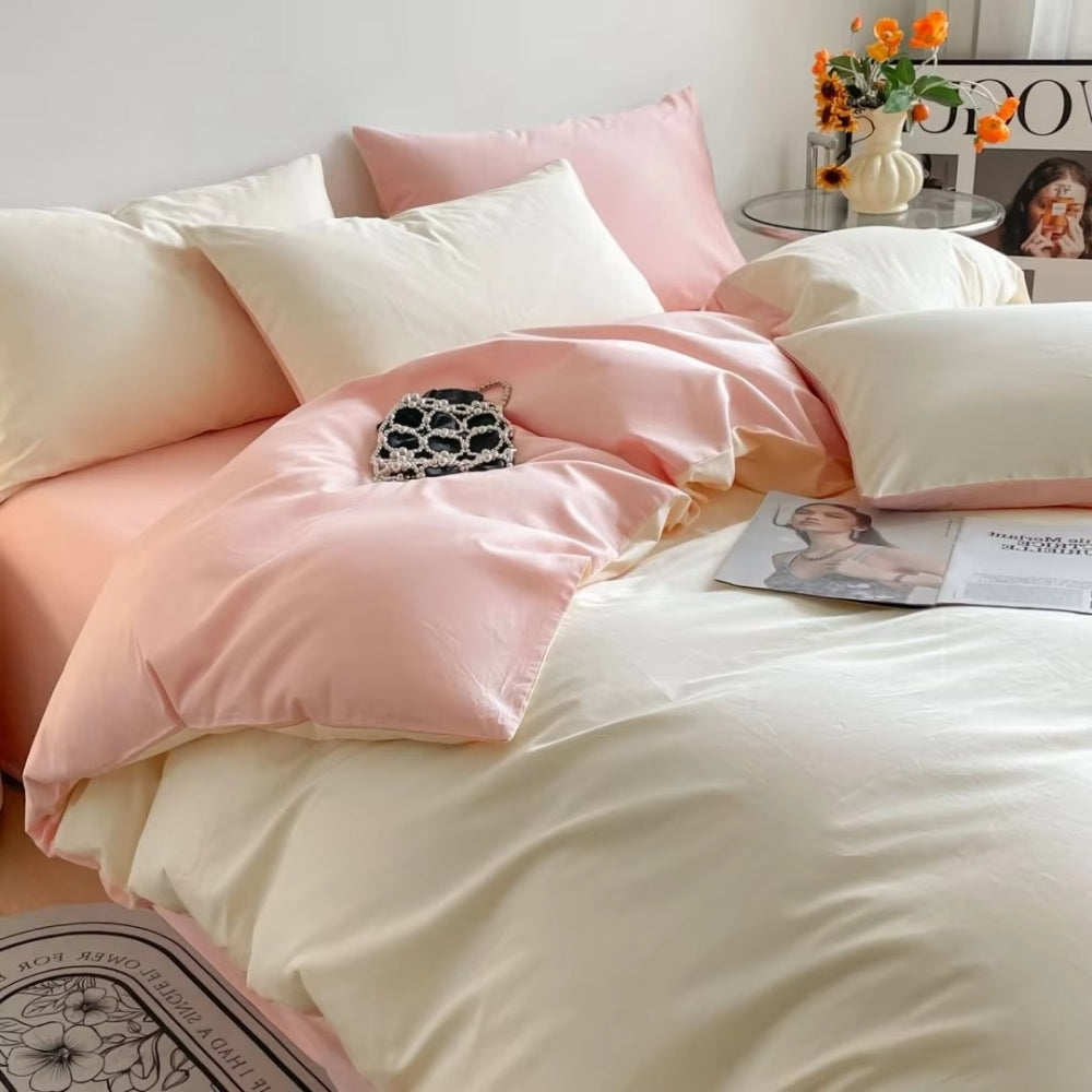 Lustova Cotton Duvet Cover Set (3 Pcs) – Soft Breathable Bedding