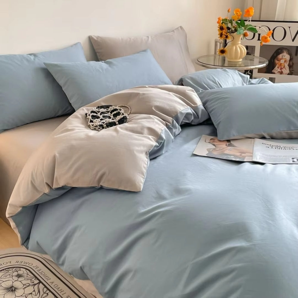 Lustova Cotton Duvet Cover Set (3 Pcs) – Soft Breathable Bedding