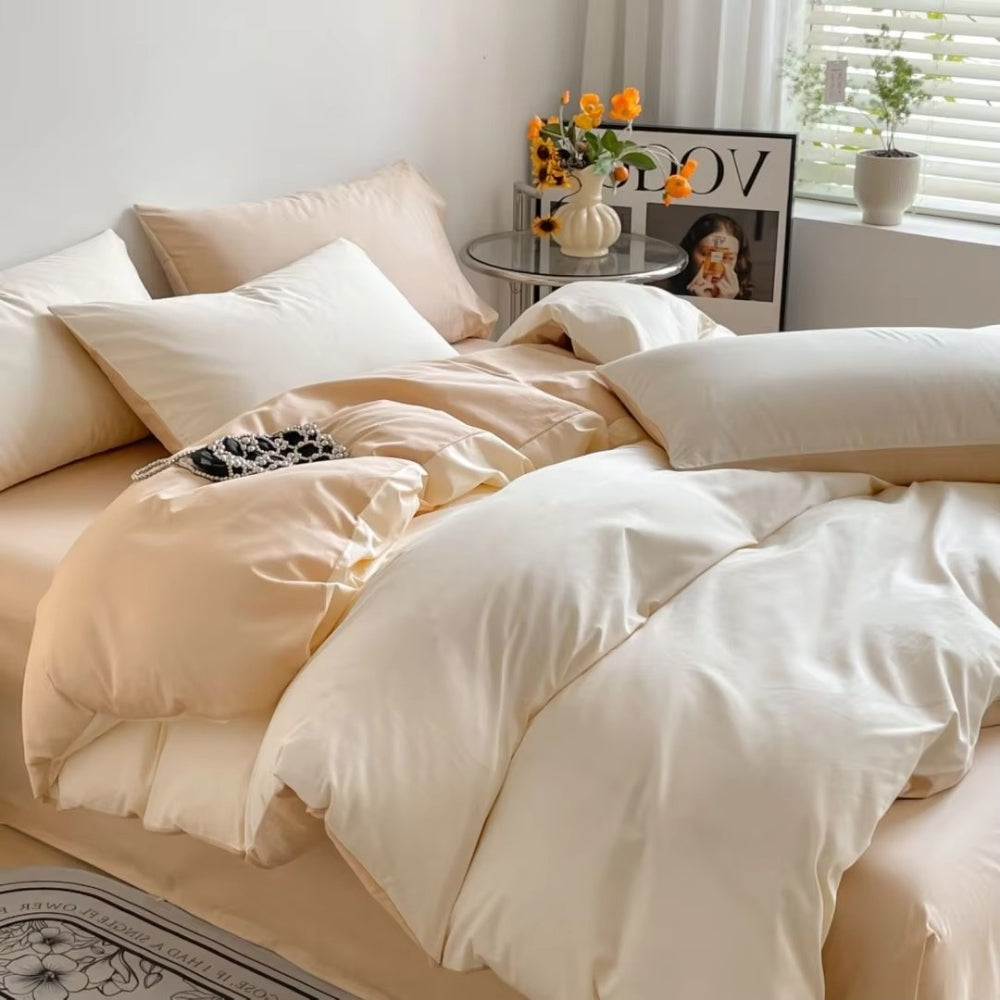 Lustova Cotton Duvet Cover Set (3 Pcs) – Soft Breathable Bedding
