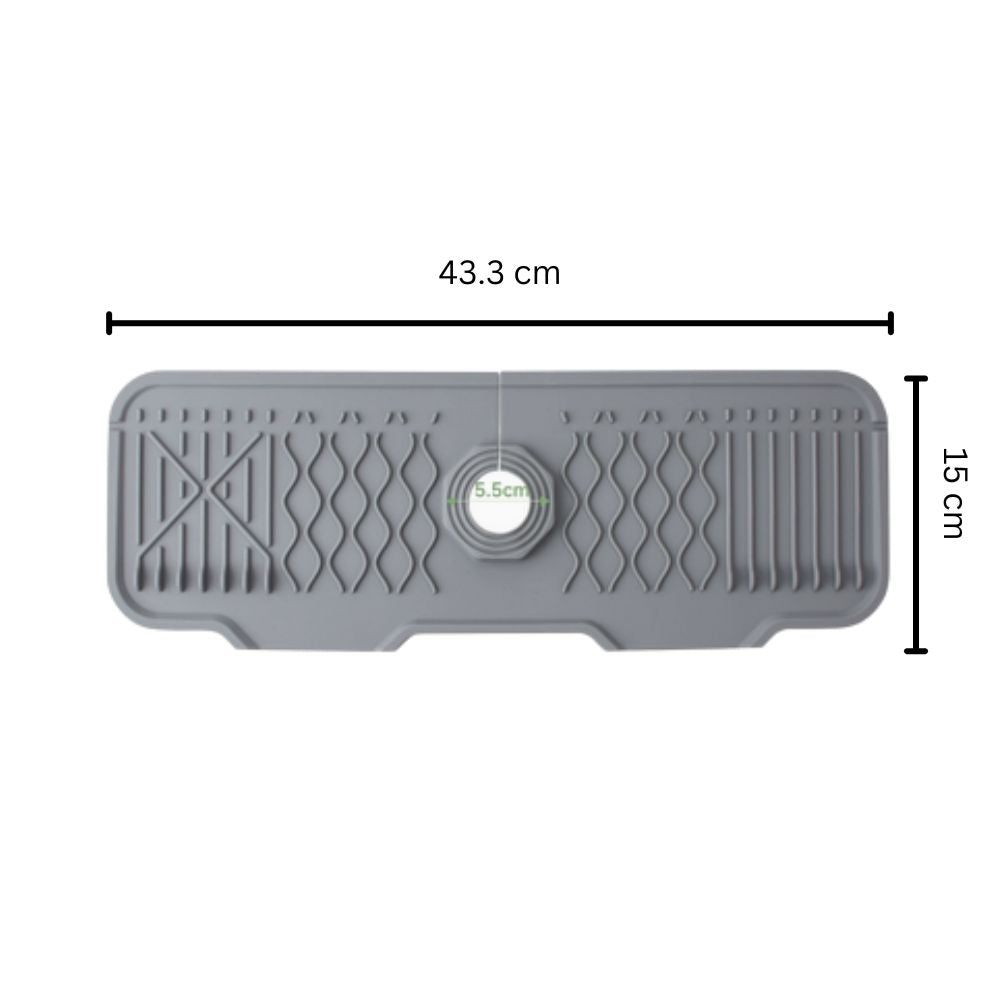 Aqua Slope Rubber Faucet Sink Mat – Draining Splash Guard for Taps