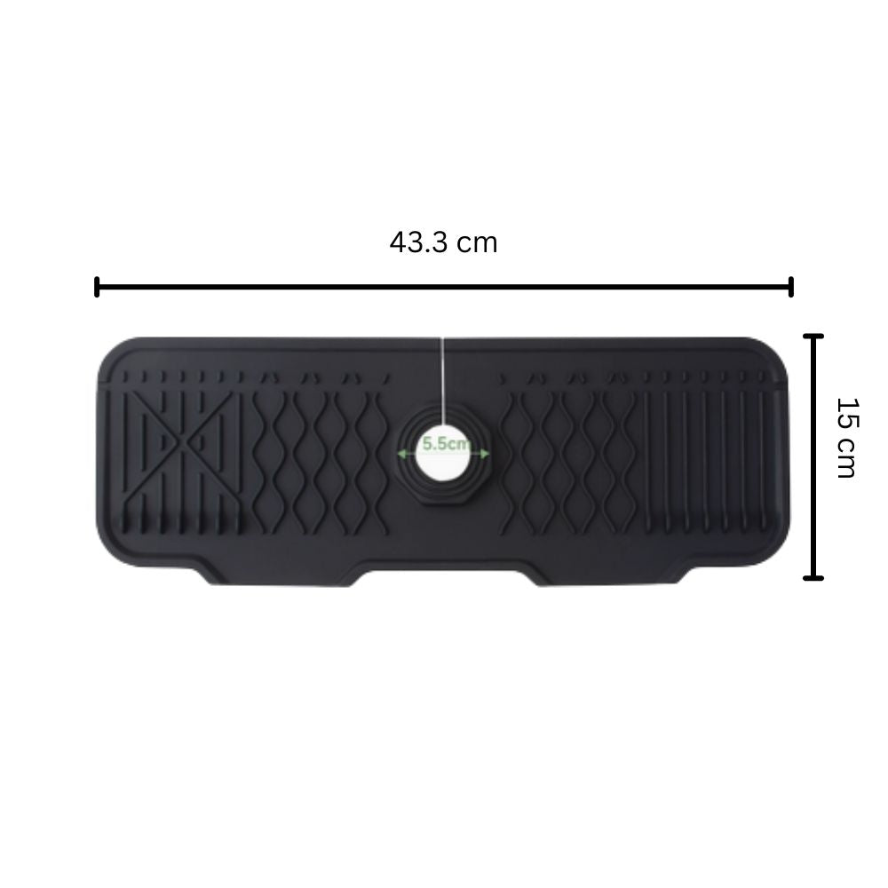 Aqua Slope Rubber Faucet Sink Mat – Draining Splash Guard for Taps