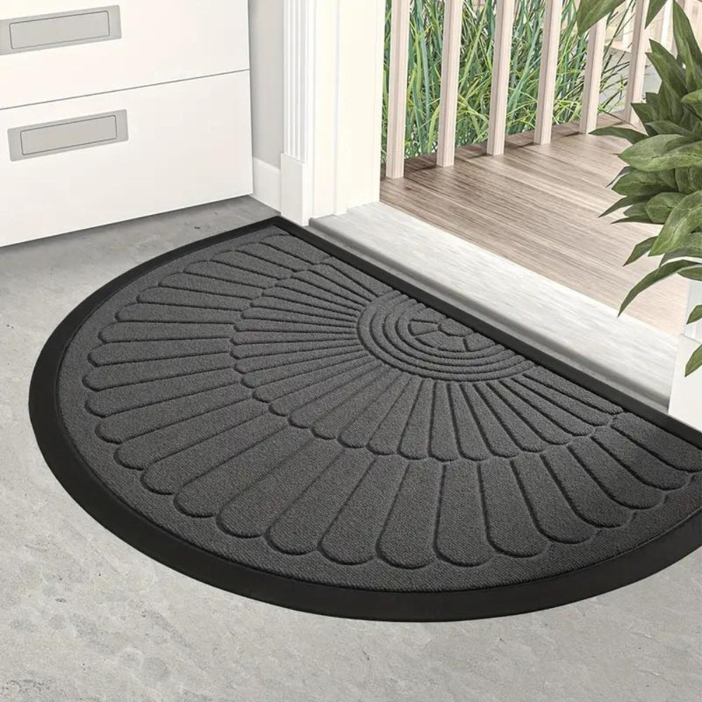 Half-Circle Welcome Door Mat – Absorbent Non-Slip Entryway Mat