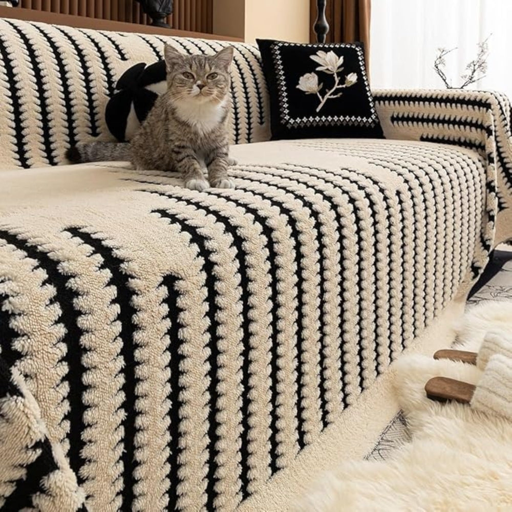 Heritage Plush Tufted Sofa Cover – Soft Non-Slip Couch Slipcover