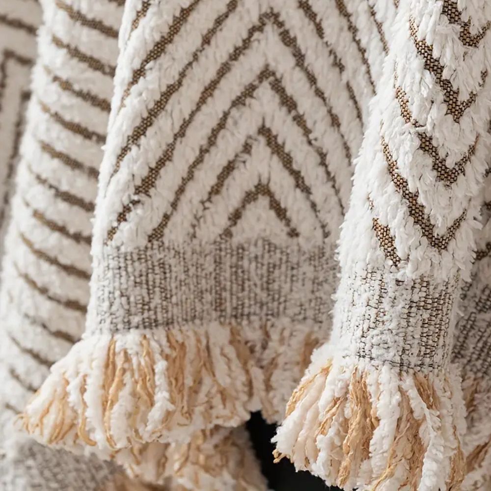 Stripe Herringbone Sofa Cover – Woven Non-Slip Couch Slipcover