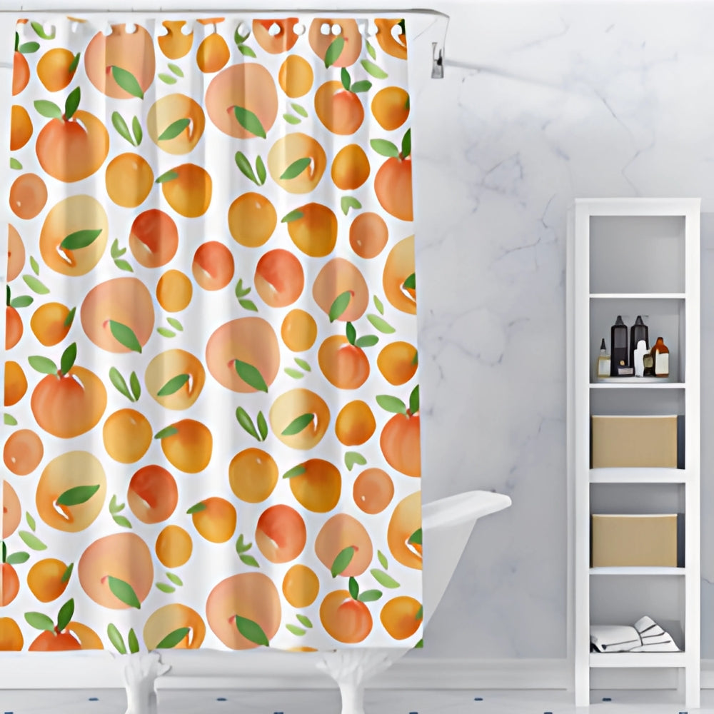 Sunny Oranges Shower Curtain – Fresh Fruity Waterproof Bath Curtain