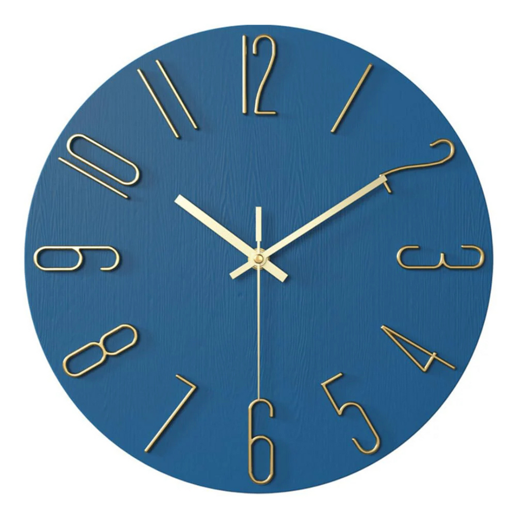 Elegant Modern Wall Clock – Minimalist Gold-Accent Silent Clock