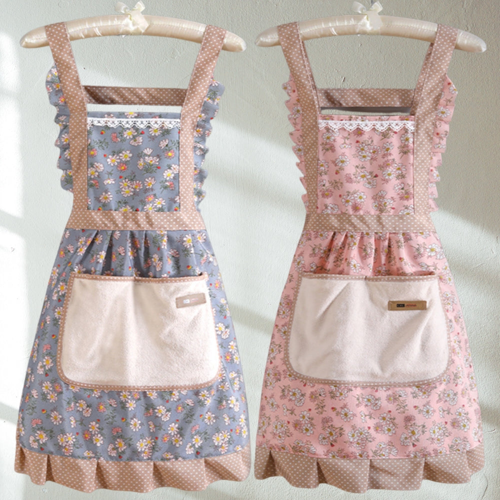 Sweet Flora Kitchen Apron – Floral Cooking & Baking Apron with Pockets