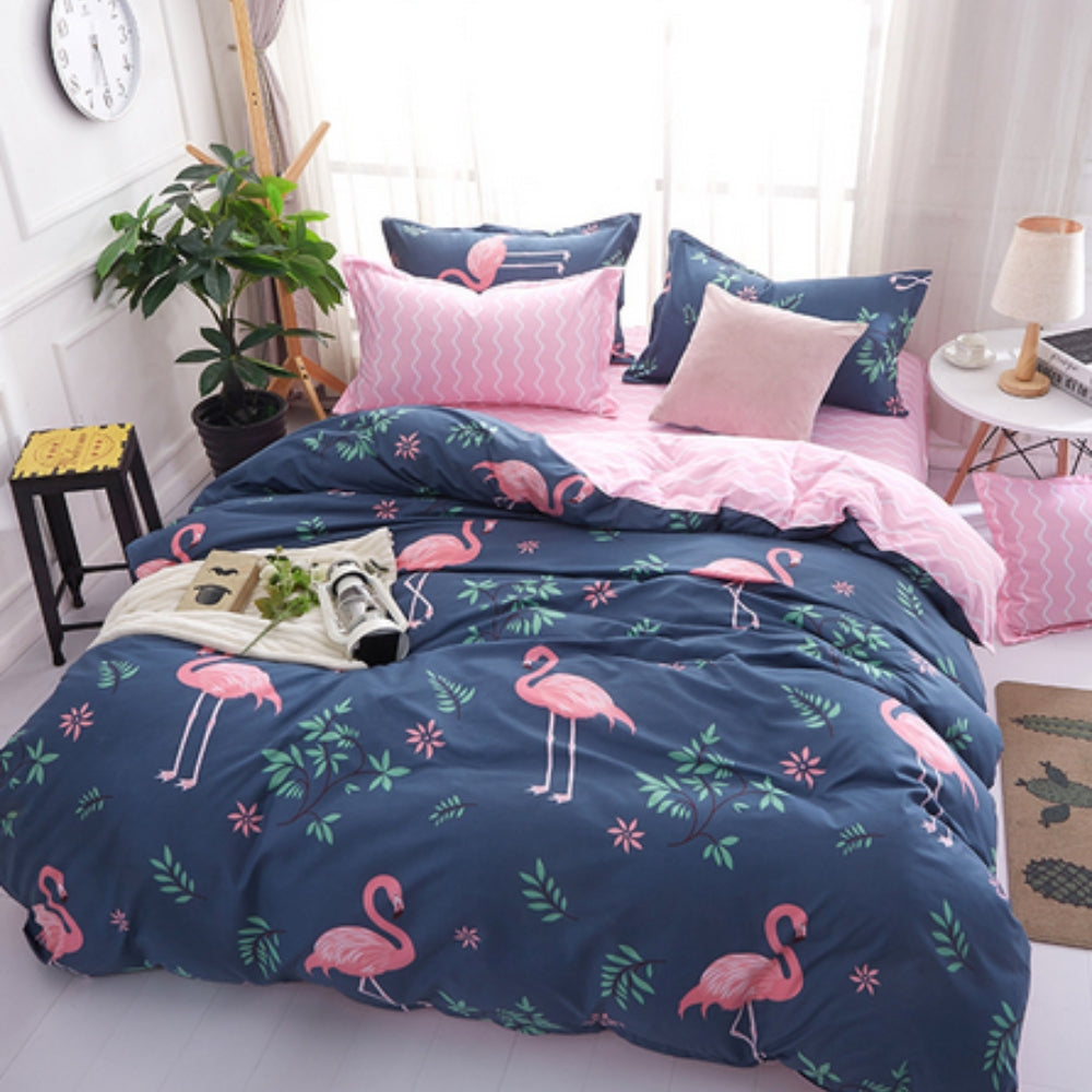 Flamingo Oasis Duvet Cover Set (3 Pcs) – Tropical Soft Bedding