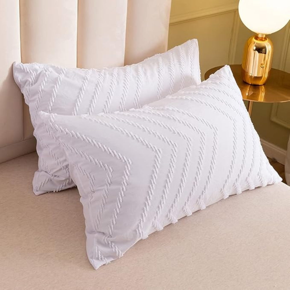 Chevron Plush Quilt Cover Set (3 Pcs) – Soft Warm Textured Bedding