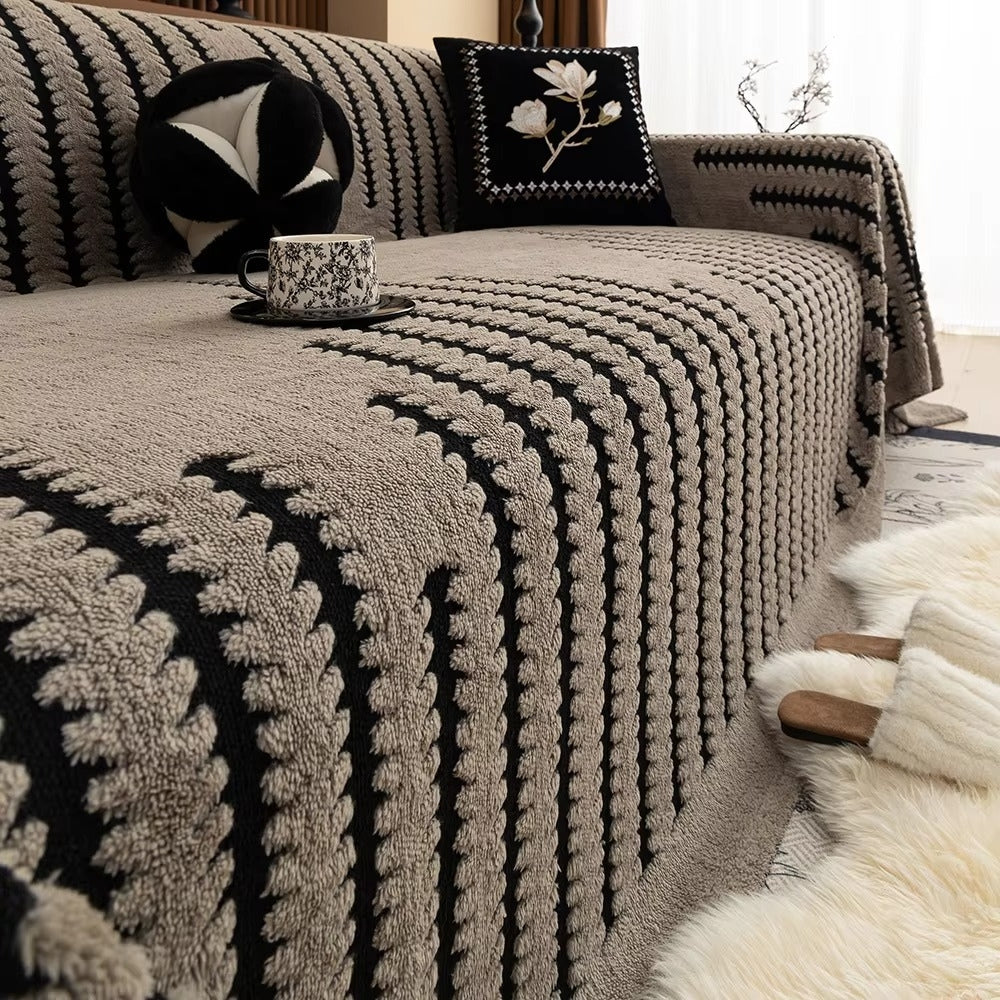 Heritage Plush Tufted Sofa Cover – Soft Non-Slip Couch Slipcover