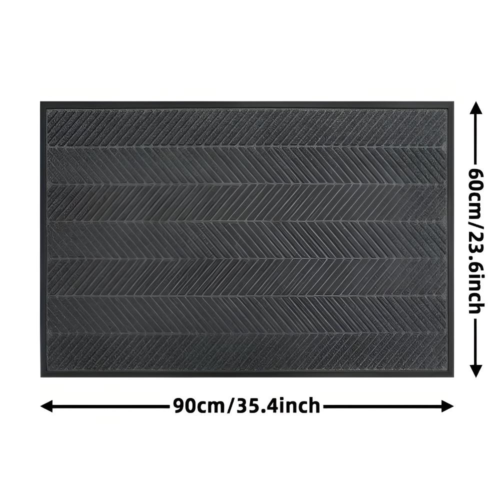 Chevron Ridges Non-Slip Door Mat – Absorbent Scraping Entryway Mat