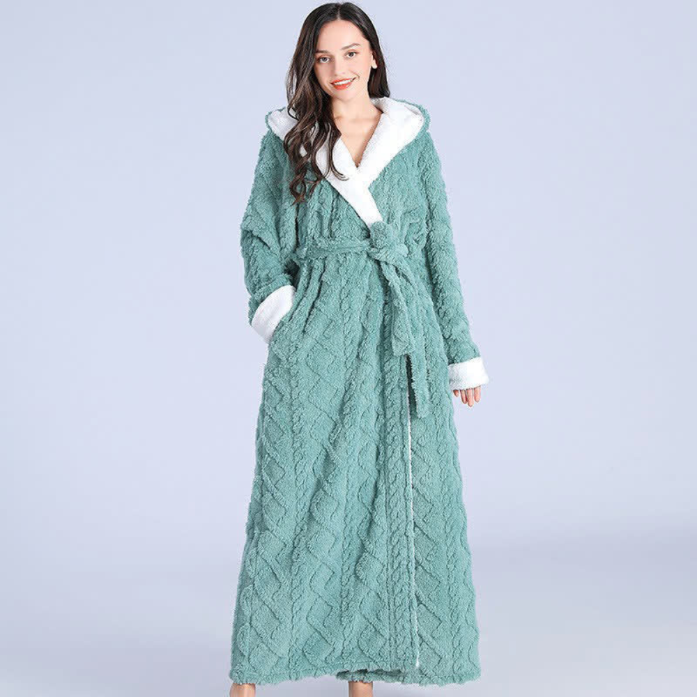 Plush Long Hooded Robe – Ultra-Soft Full-Length Bathrobe