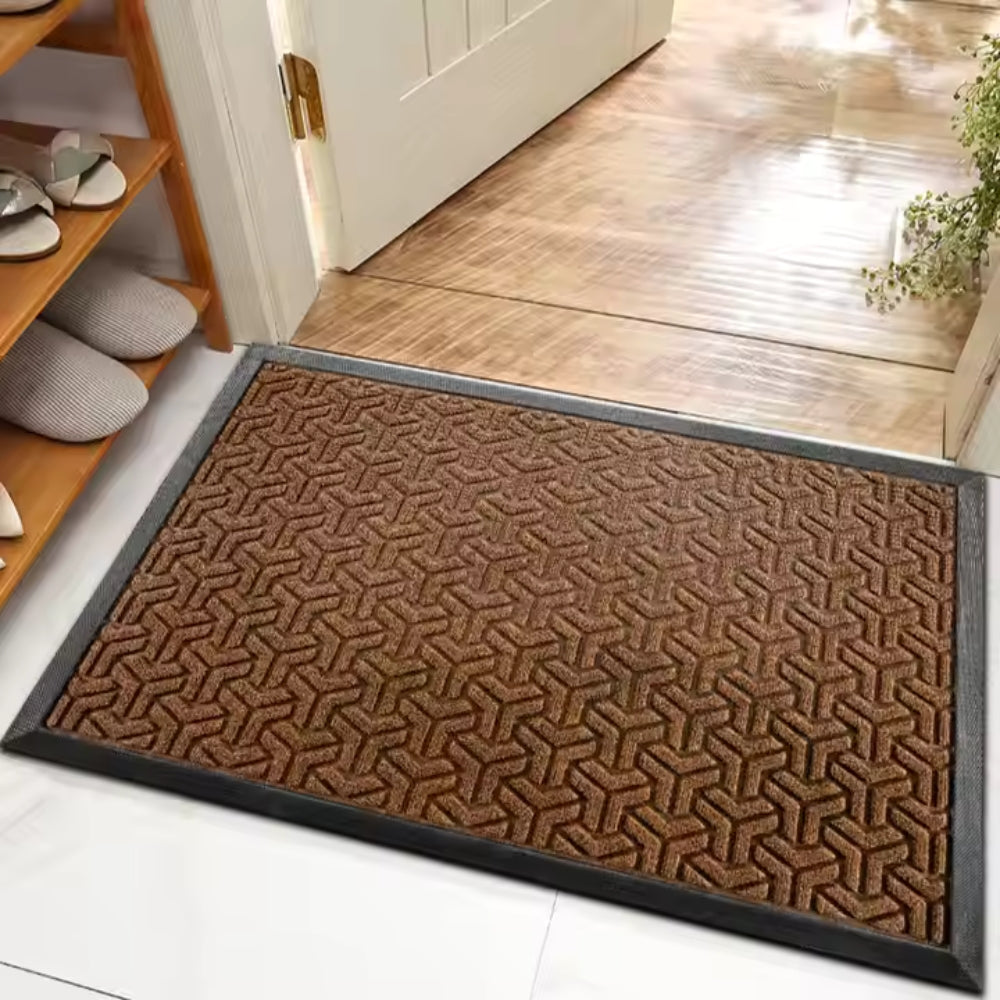 Geometric Entryway Door Mat – Absorbent Non-Slip Welcome Mat