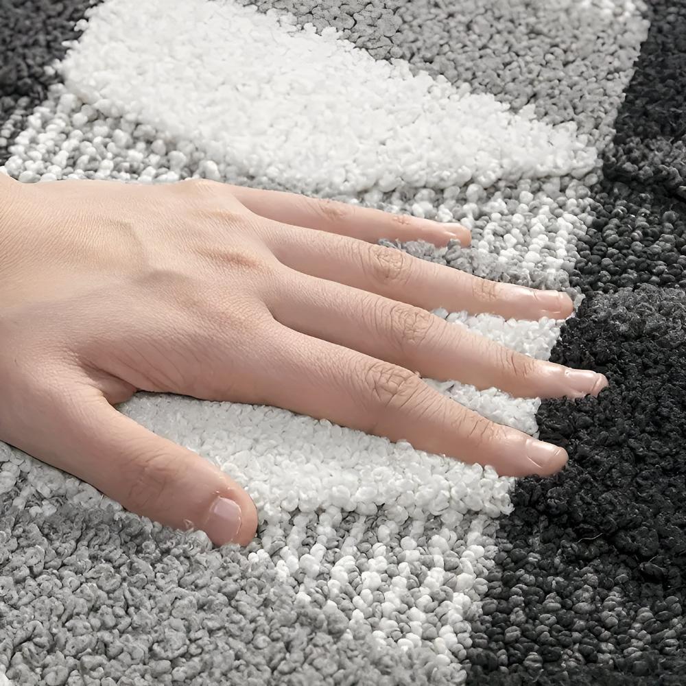 Soft Microfibre Geometric Rug – Non-Slip Absorbent Entryway Mat