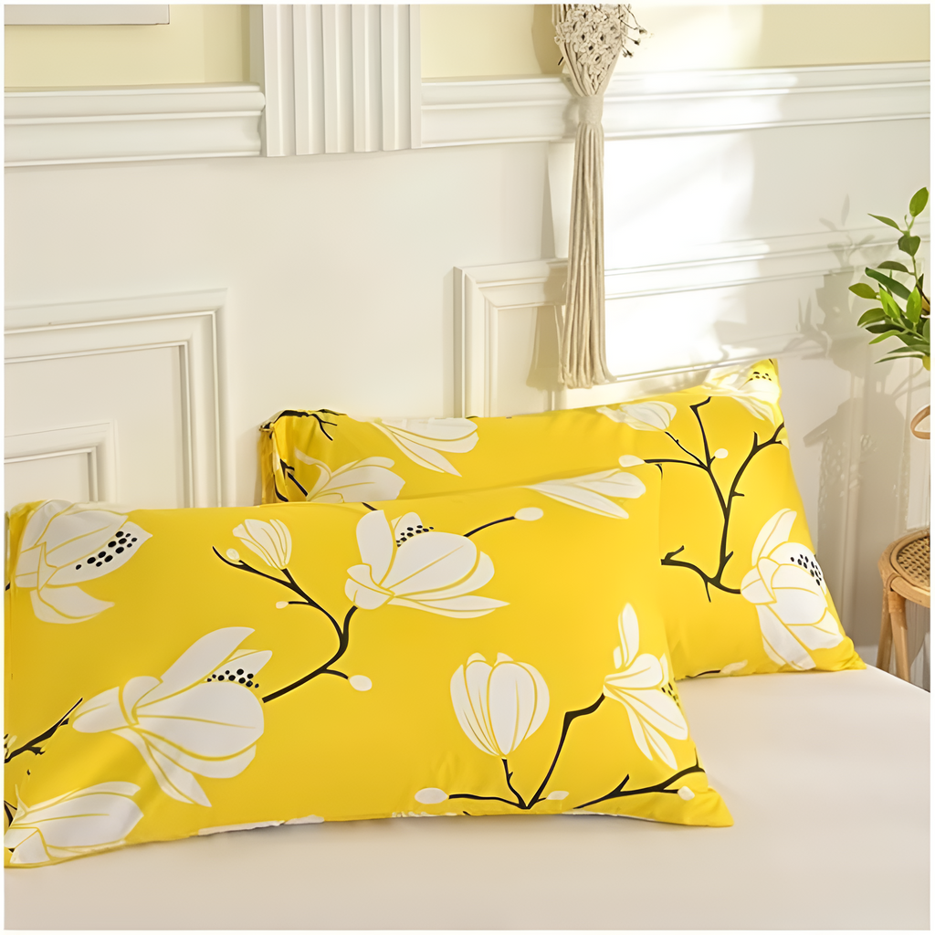 Yellow Blossom Duvet Cover Set (3 Pcs) – Floral Soft Bedding