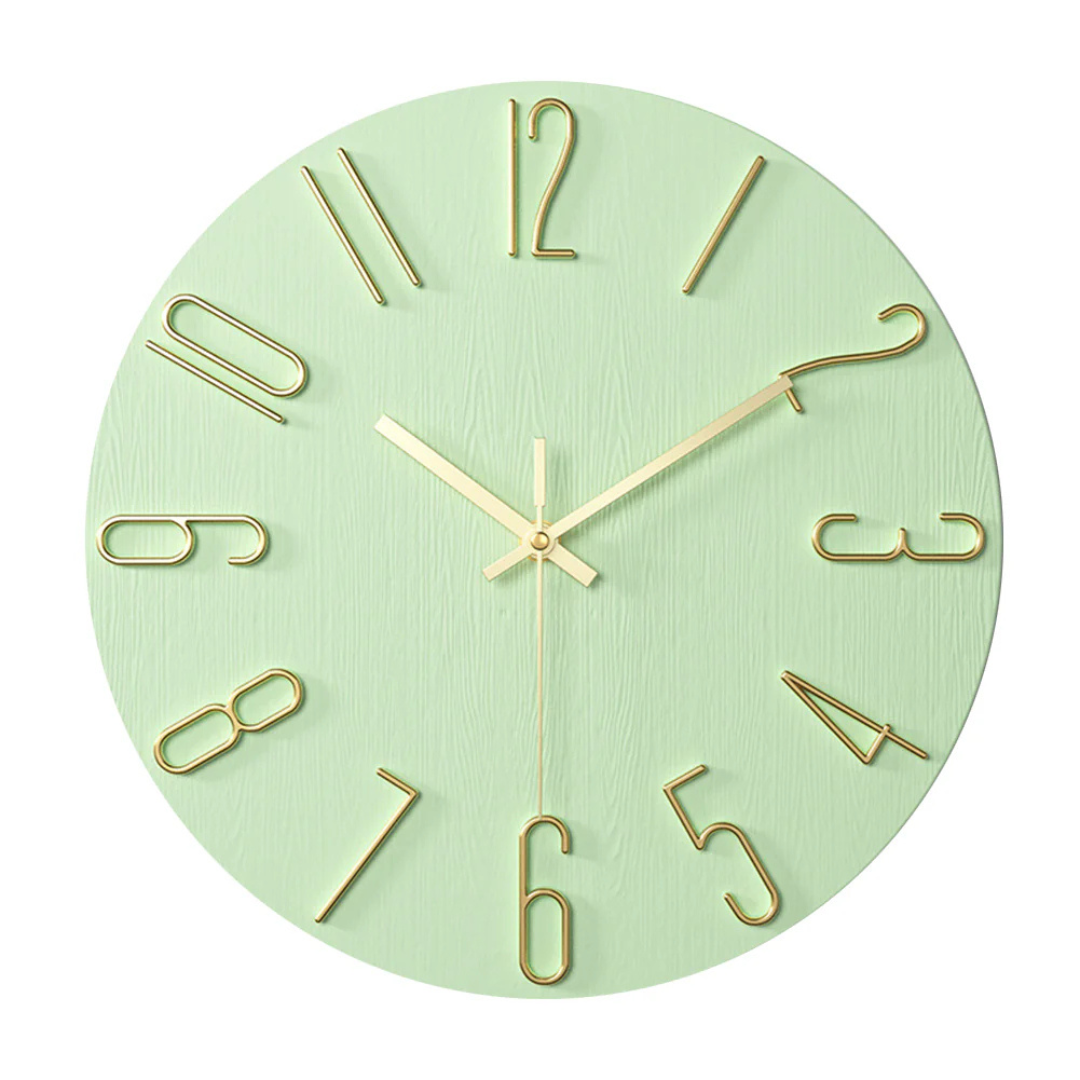 Elegant Modern Wall Clock – Minimalist Gold-Accent Silent Clock