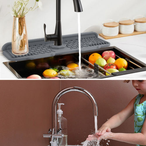 Aqua Slope Rubber Faucet Sink Mat – Draining Splash Guard for Taps