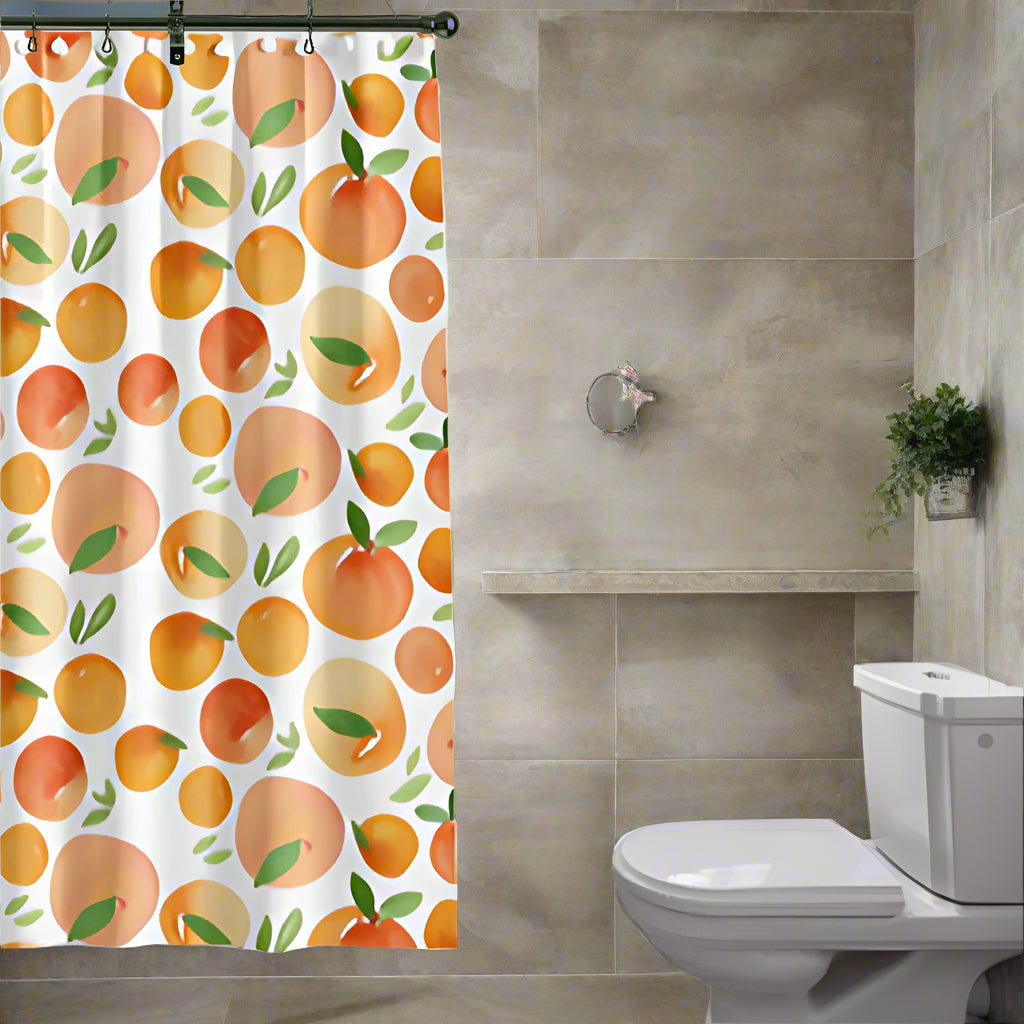 Sunny Oranges Shower Curtain – Fresh Fruity Waterproof Bath Curtain