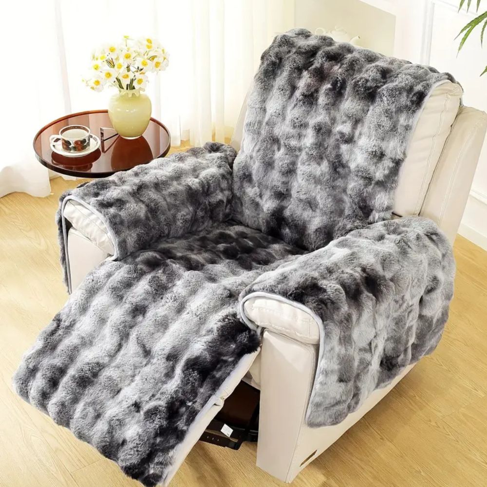 Velvet Plush Recliner Cover – Soft Non-Slip Washable Chair Slipcover