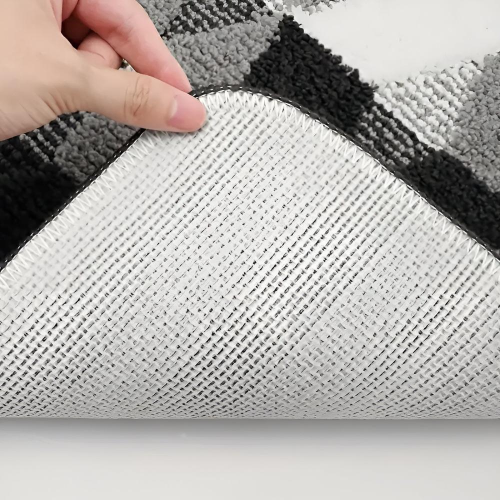 Soft Microfibre Geometric Rug – Non-Slip Absorbent Entryway Mat