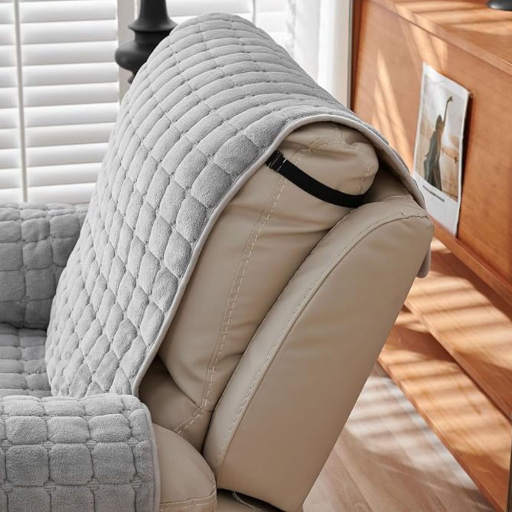 Snug Grid Recliner Cover – Stretch Non-Slip Textured Chair Slipcover