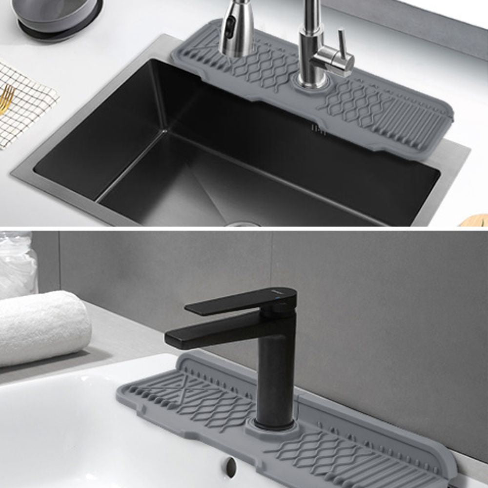 Aqua Slope Rubber Faucet Sink Mat – Draining Splash Guard for Taps