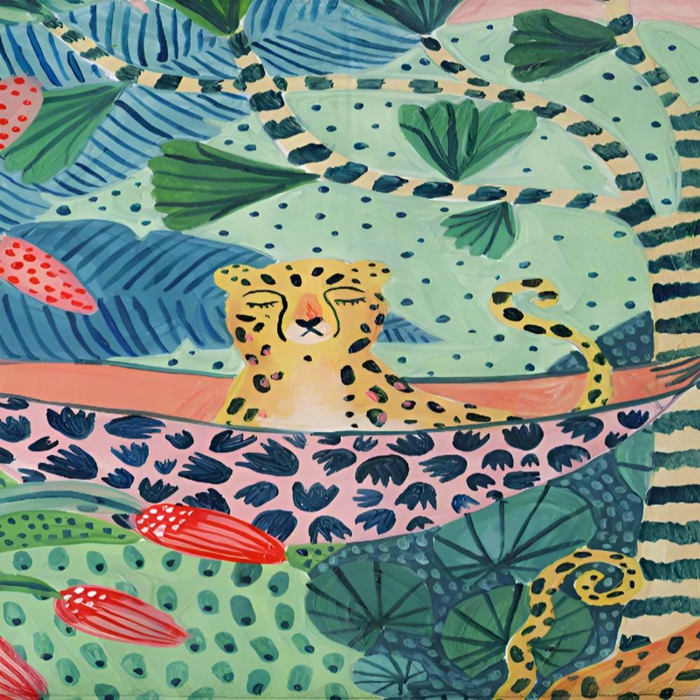 Tropical Cheetah Shower Curtain – Waterproof Fabric Bath Curtain