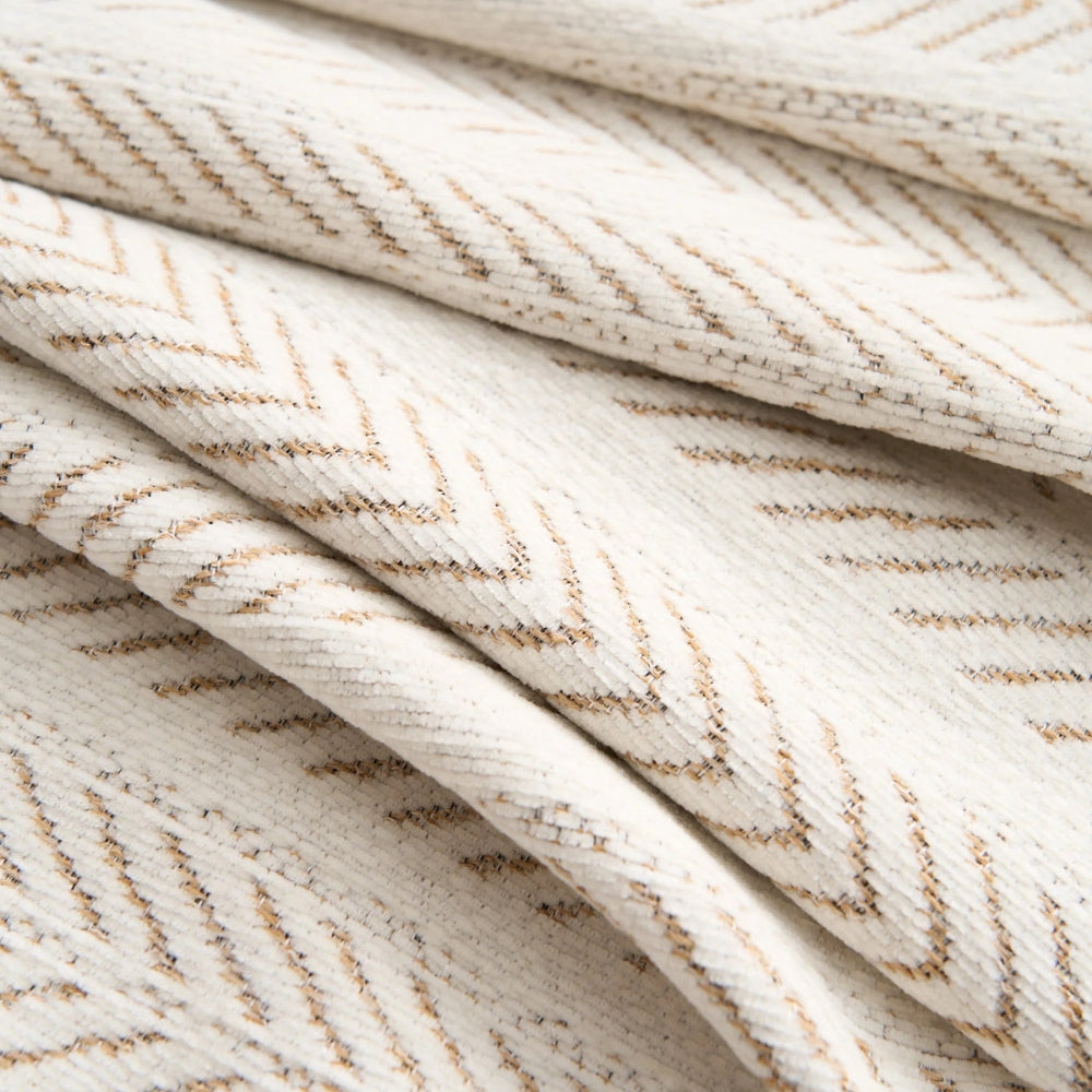 Herringbone Chenille Sofa Cover – Soft Tassel-Edge Couch Slipcover