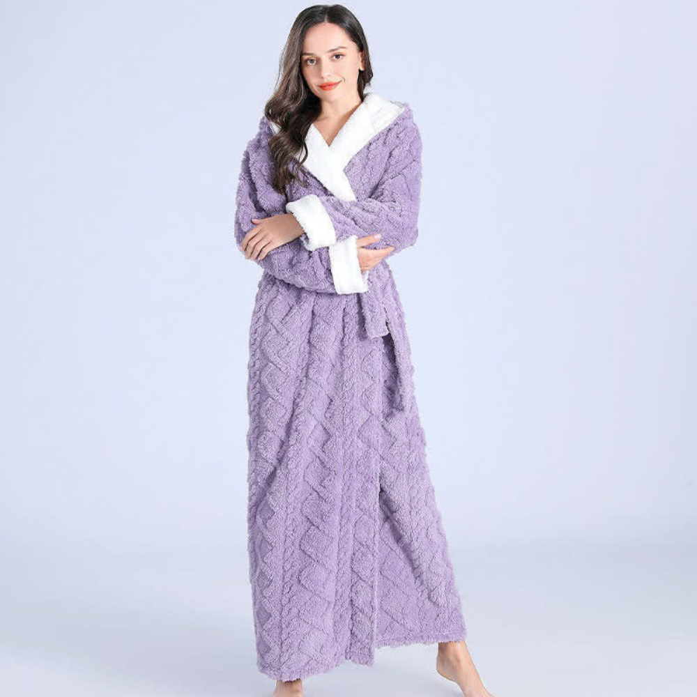Plush Long Hooded Robe – Ultra-Soft Full-Length Bathrobe