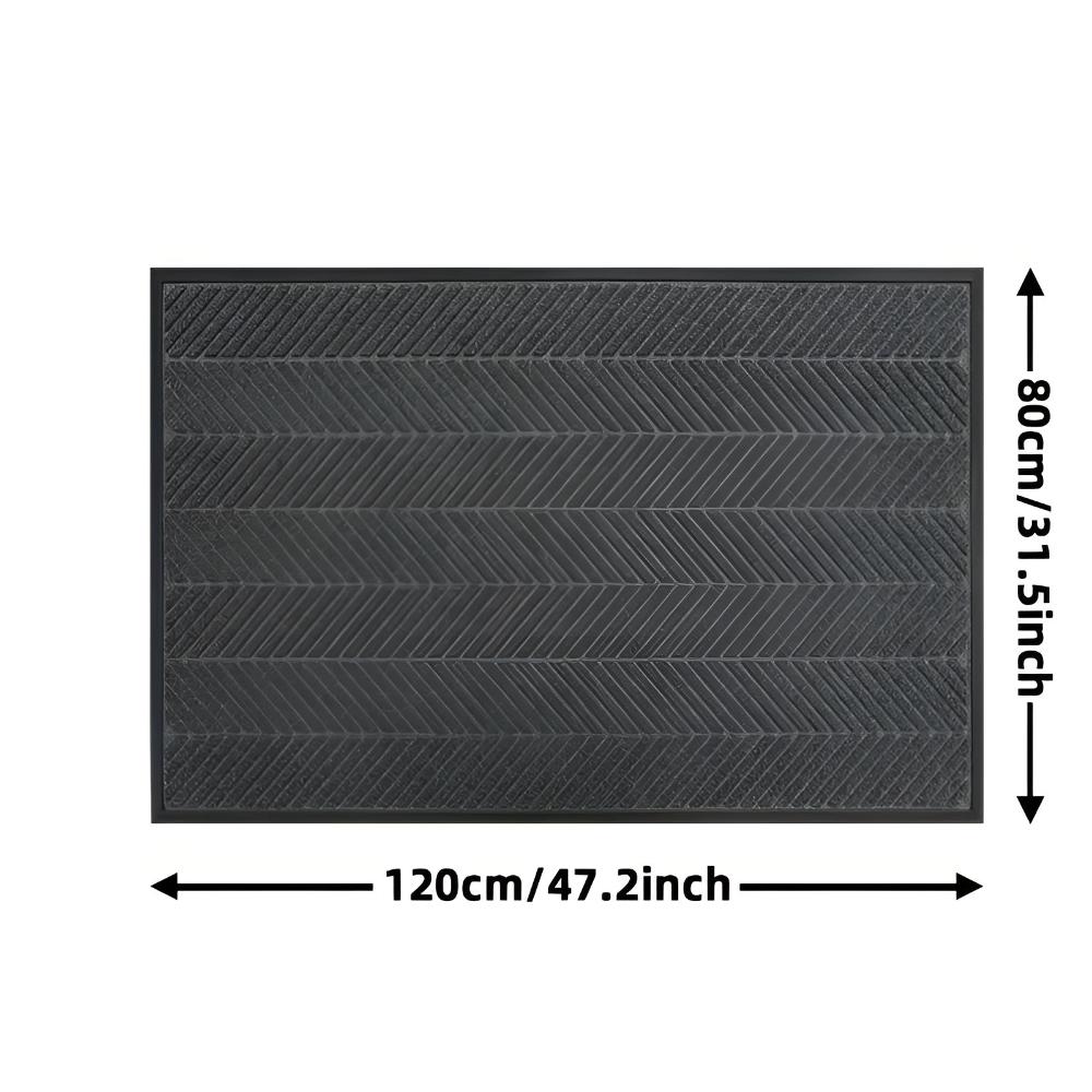 Chevron Ridges Non-Slip Door Mat – Absorbent Scraping Entryway Mat