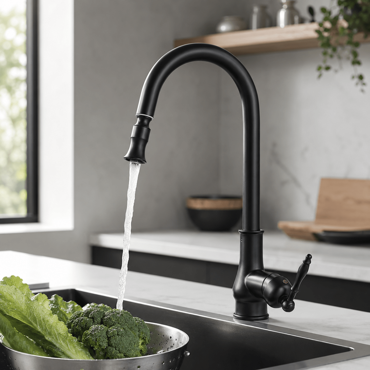 VINTASPOUT Pull-Out Kitchen Faucet – Antique Bronze Sink Mixer Tap