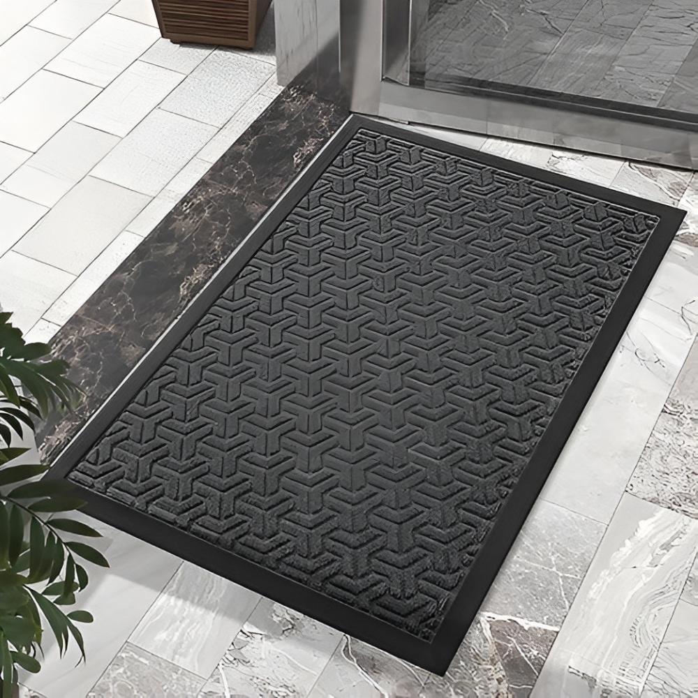 Geometric Entryway Door Mat – Absorbent Non-Slip Welcome Mat