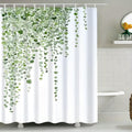 Leaf Drop Vine Shower Curtain – Botanical Waterproof Fabric Bath Curtain