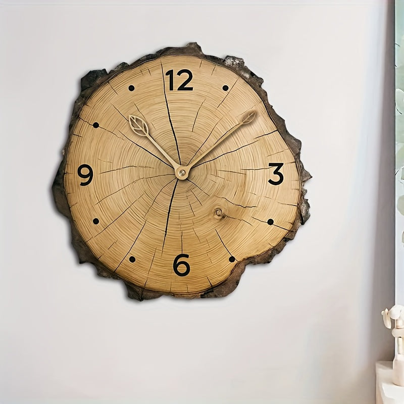 Rustic Wood Slice Wall Clock – Natural Tree-Trunk Design Decor