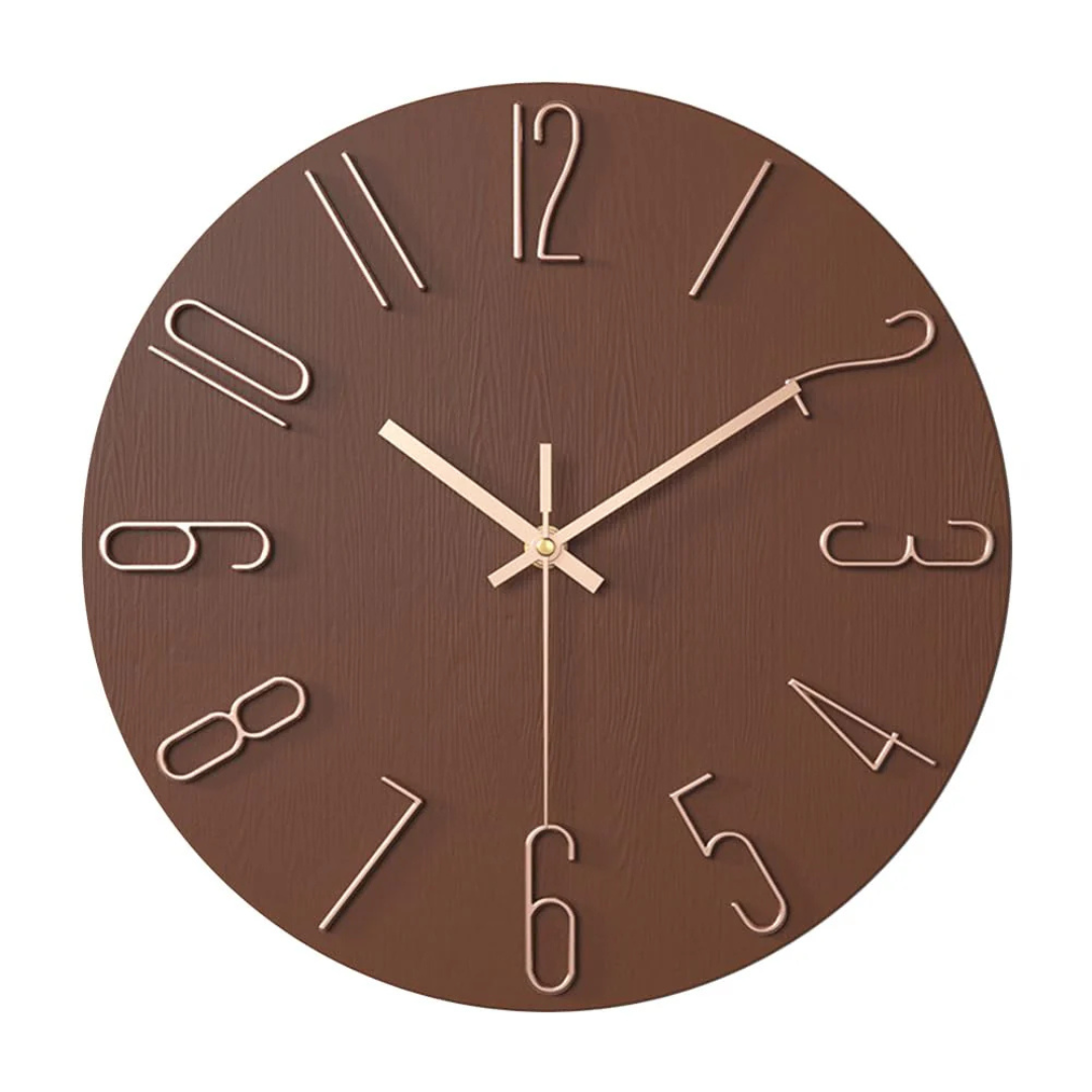 Elegant Modern Wall Clock – Minimalist Gold-Accent Silent Clock