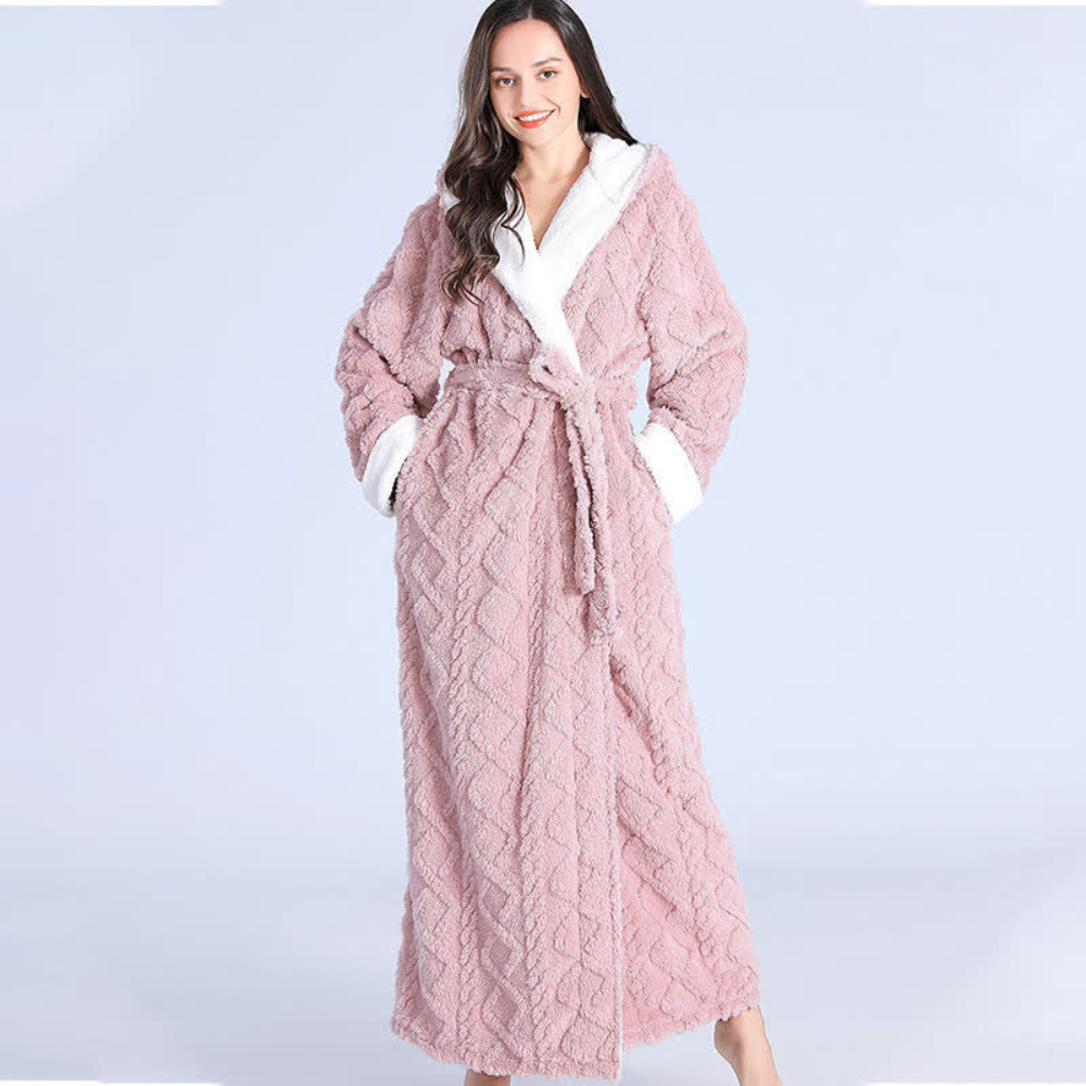 Plush Long Hooded Robe – Ultra-Soft Full-Length Bathrobe