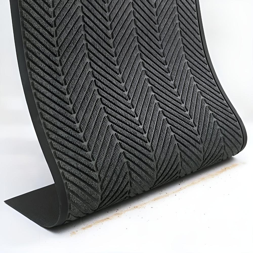 Chevron Ridges Non-Slip Door Mat – Absorbent Scraping Entryway Mat