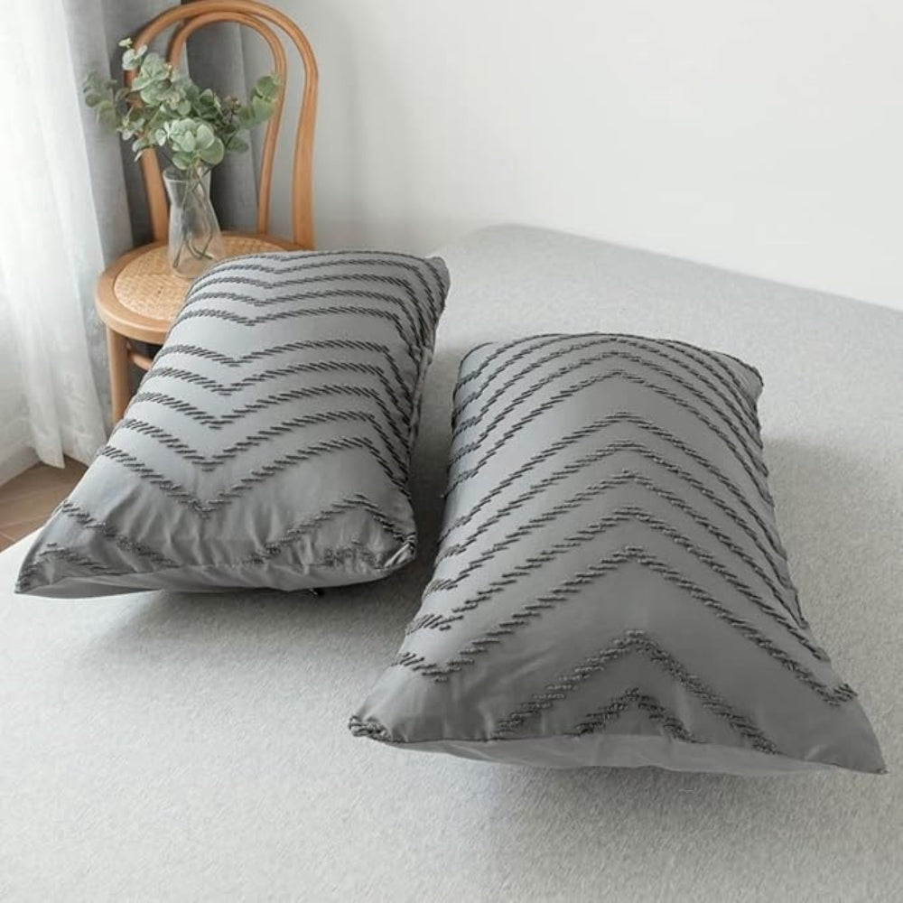 Chevron Plush Quilt Cover Set (3 Pcs) – Soft Warm Textured Bedding