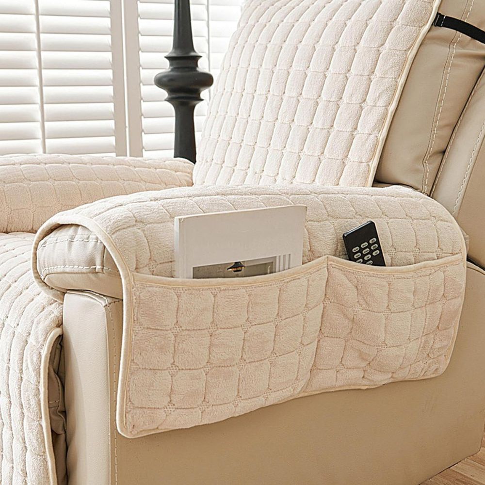 Snug Grid Recliner Cover – Stretch Non-Slip Textured Chair Slipcover